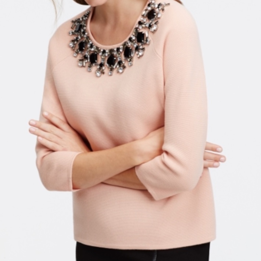 Pale pink Ann Taylor sparkle sweater